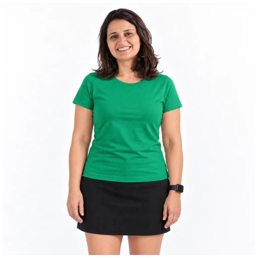 Camiseta Baby Look Algodão 30.1 Penteado