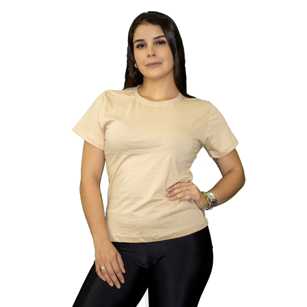 Camiseta Baby Look Algodão 30.1 Penteado