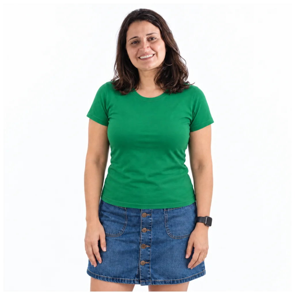 Camiseta Baby Look Algodão 30.1 Penteado