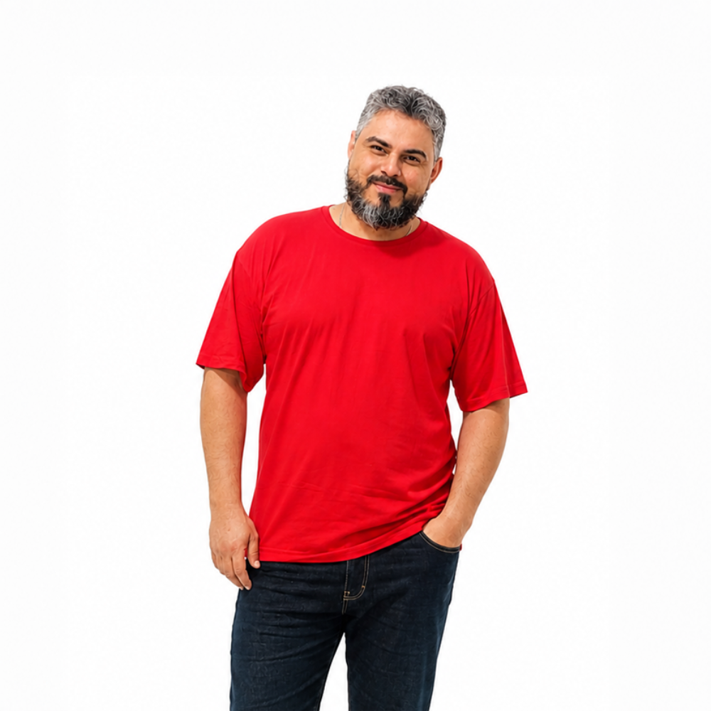 Camiseta Plus Size Algodão 30.1 Penteado