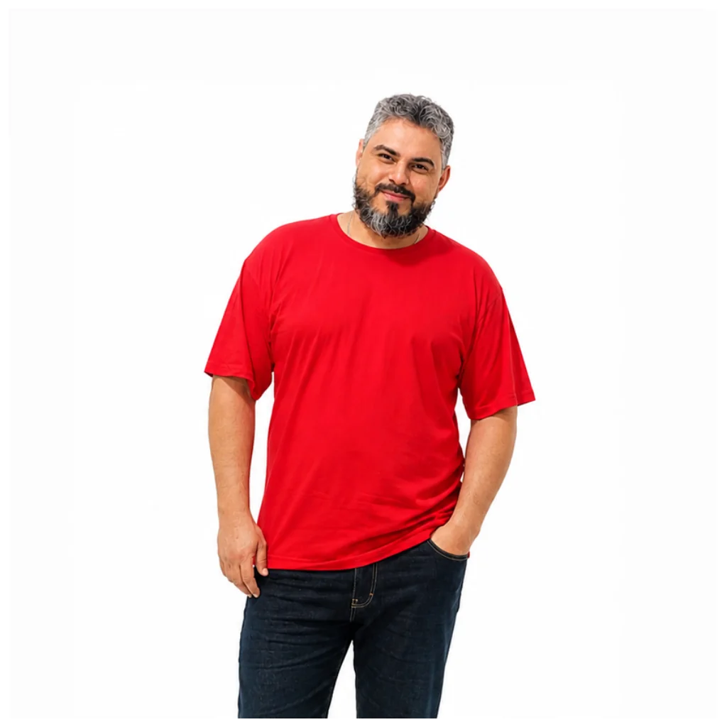 Camiseta Plus Size Algodão 30.1 Penteado