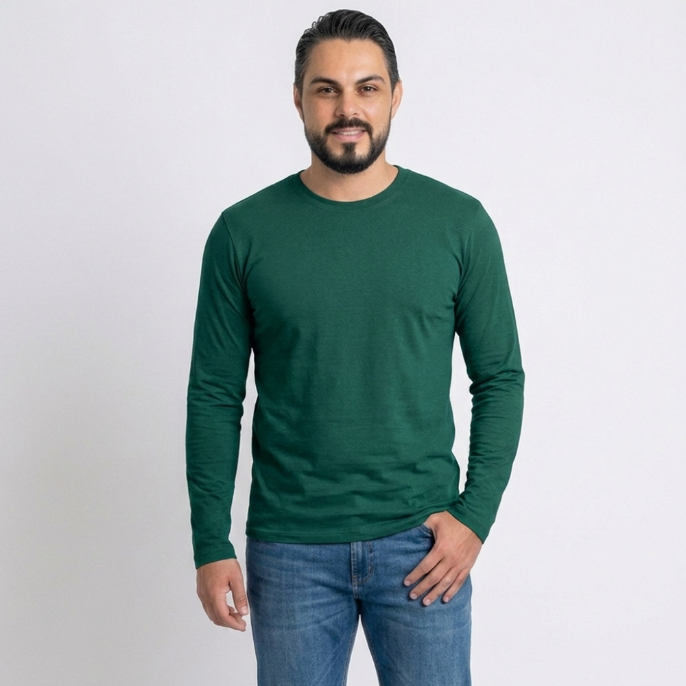 Camiseta Unissex Algodão 30.1 Penteado - Manga Longa