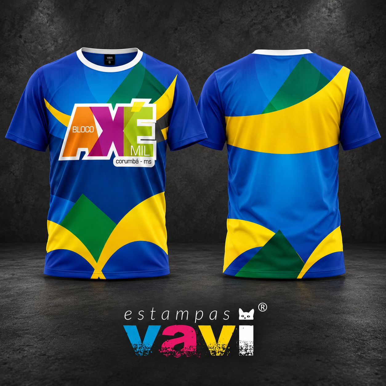 Axé Mil com Curvas Azuis e Amarelas
