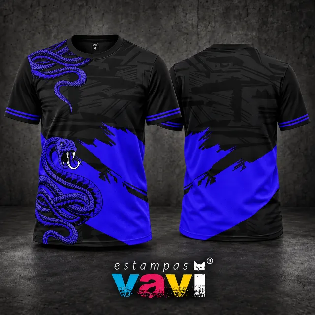 Serpente Azul Violeta com Pinceladas sobre Preto