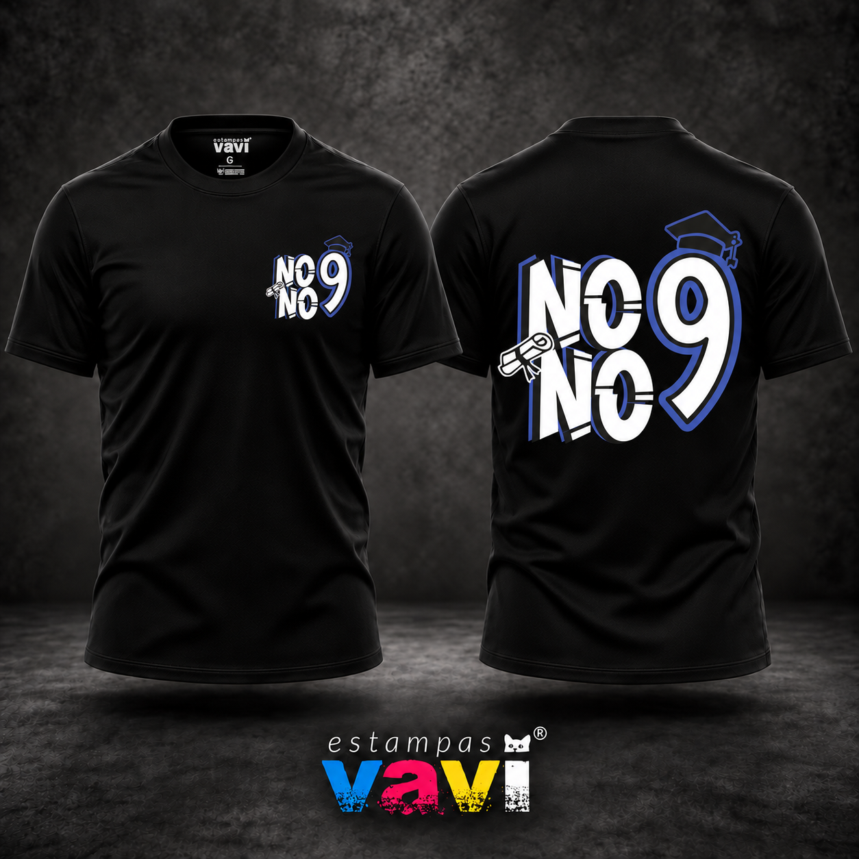 Nono Ano - Número 9 Azul com Capelo e Diploma