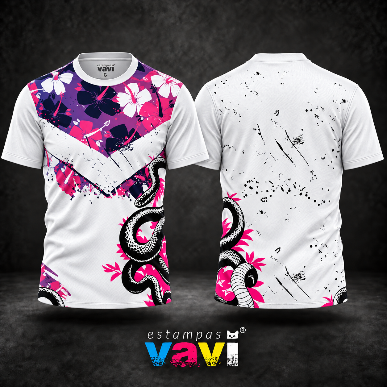 Interclasse - Serpente Preta com Grafite Rosa