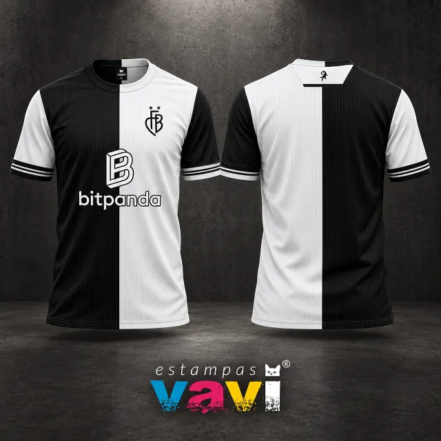 Basel - Preto e Branco com Mangas Alternadas