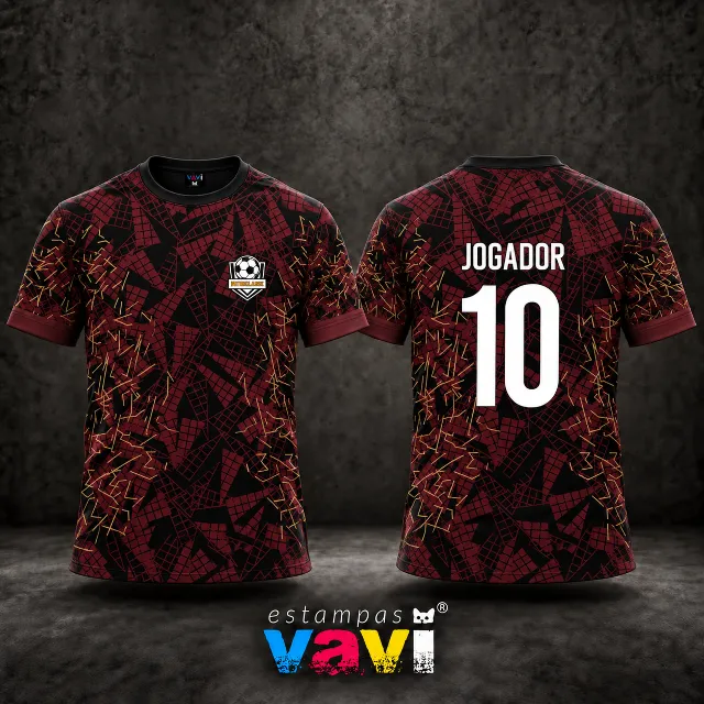 Fragmentos Bordô e Dourados sobre Preto