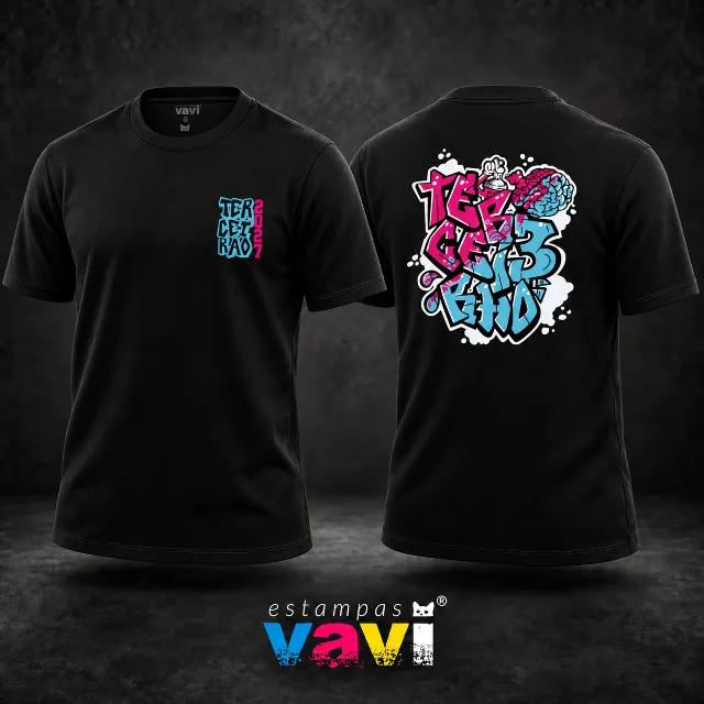 Cérebro com Letras Grafite Rosa e Azul