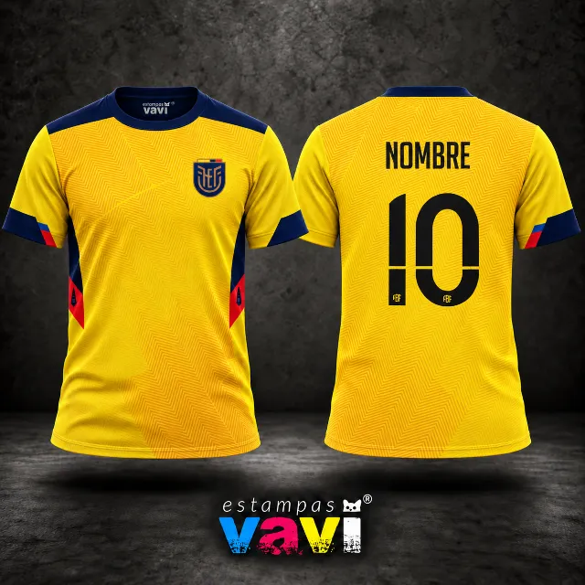 Equador - Geometria Amarela com Ombros Azul-Marinho - Amarelo