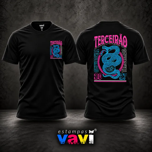 Terceirão - Serpente Azul com Letras Rosa
