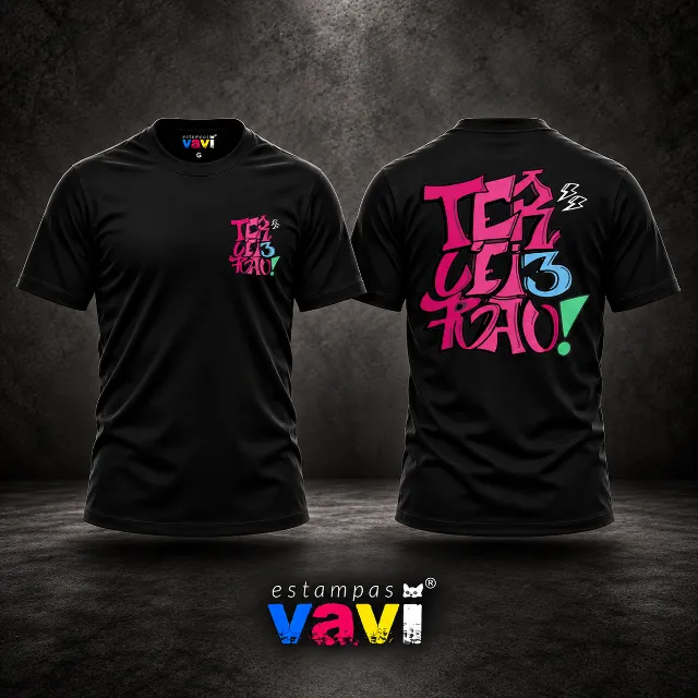 Terceirão - Letras Rosa com Número 3 Azul
