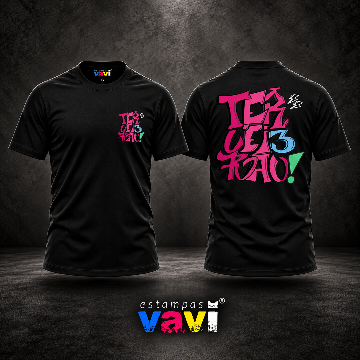 Terceirão - Letras Rosa com Número 3 Azul