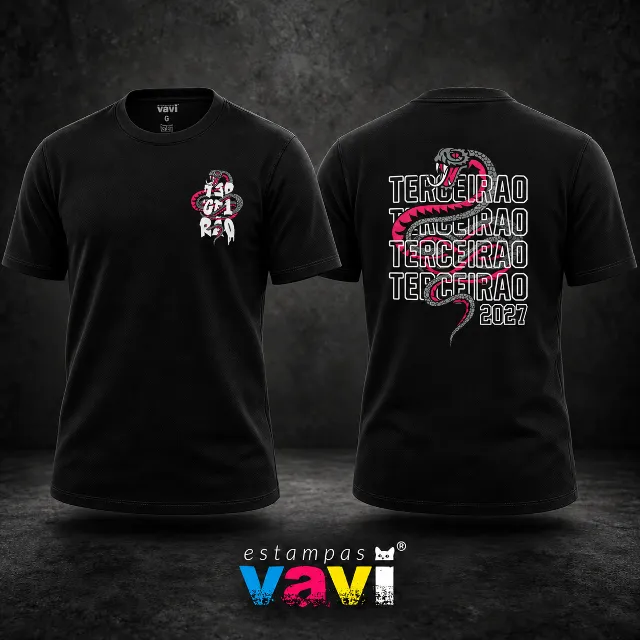 Serpente Cinza e Rosa com Letras em Contorno