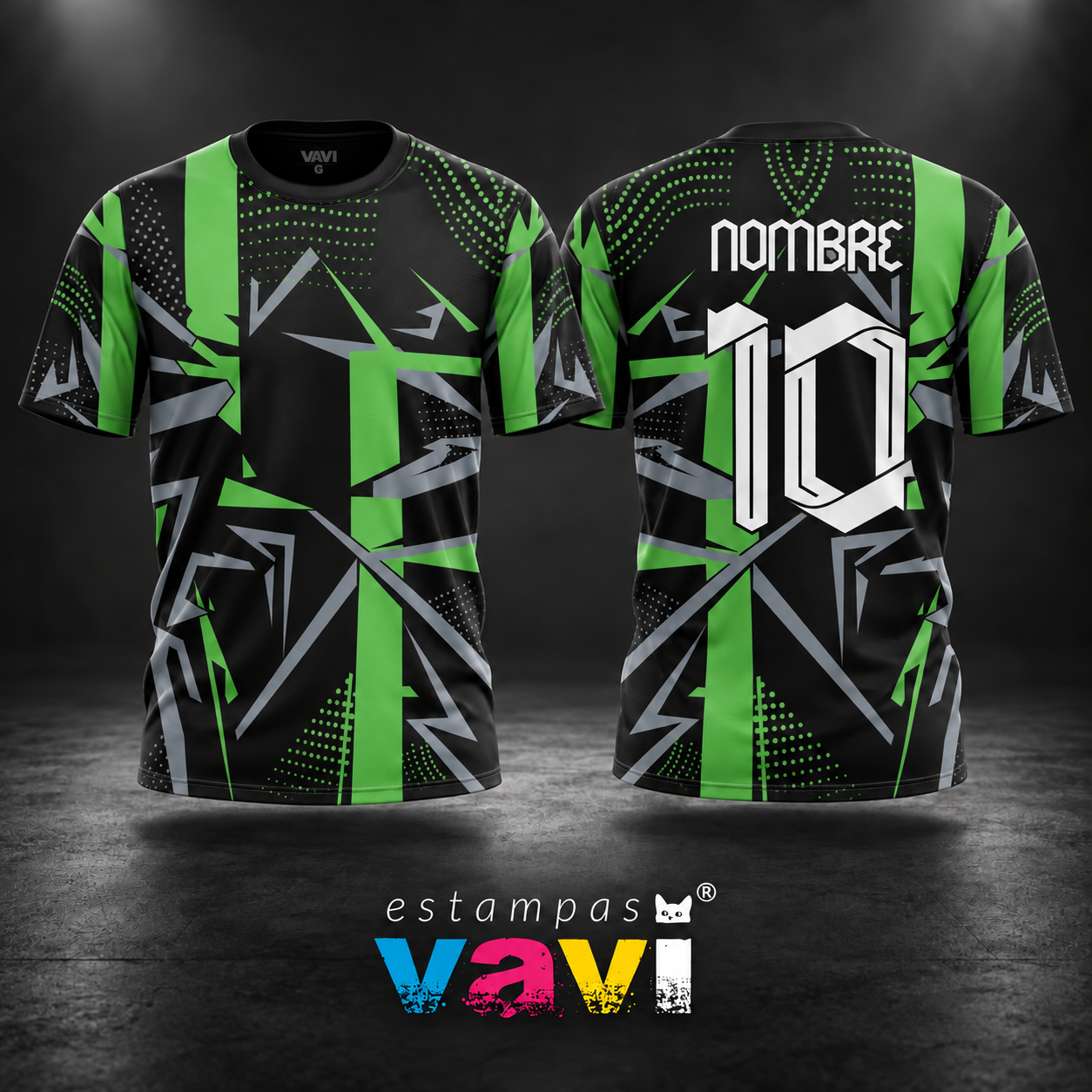 Fragmentos Verdes e Cinza com Número 10