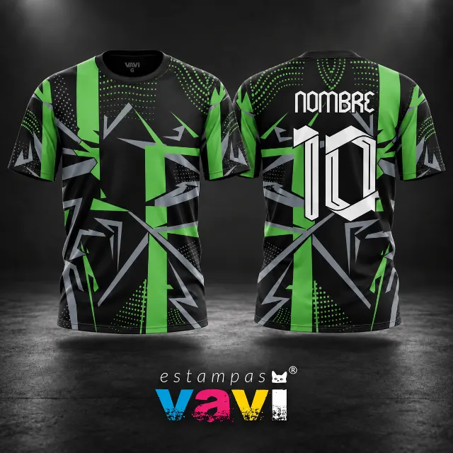 Fragmentos Verdes e Cinza com Número 10