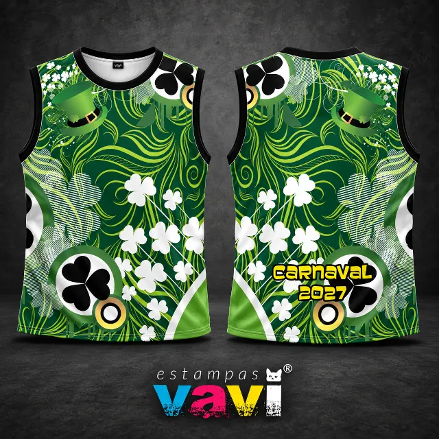 Trevos e Cartolas Verdes com Arabescos