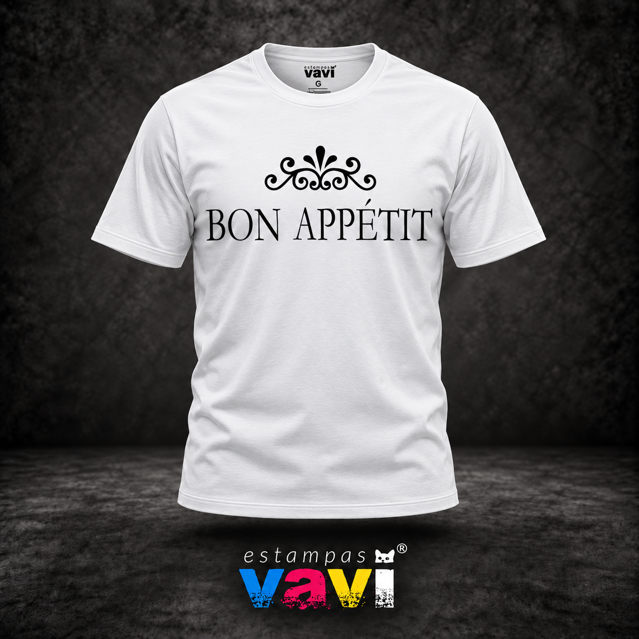 Bon Appétit - Letras Serifadas e Arabesco Preto