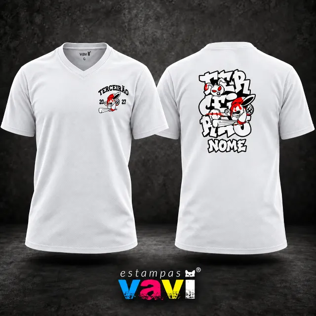 Coelhos com Taco e Grafite Branco e Vermelho