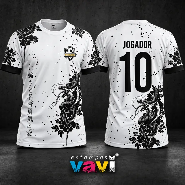 Serpentes Pretas com Flores Monocromáticas