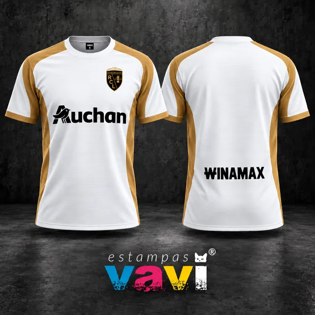 RC Lens - Branco e Dourado com Escudo Comemorativo