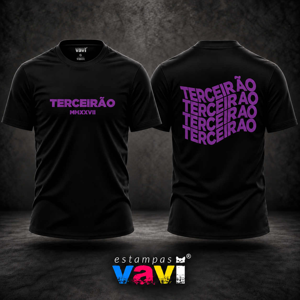 Terceirão - Letras Roxas Onduladas