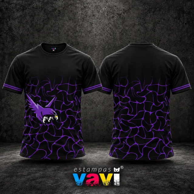 Corvo Roxo com Textura Orgânica sobre Preto