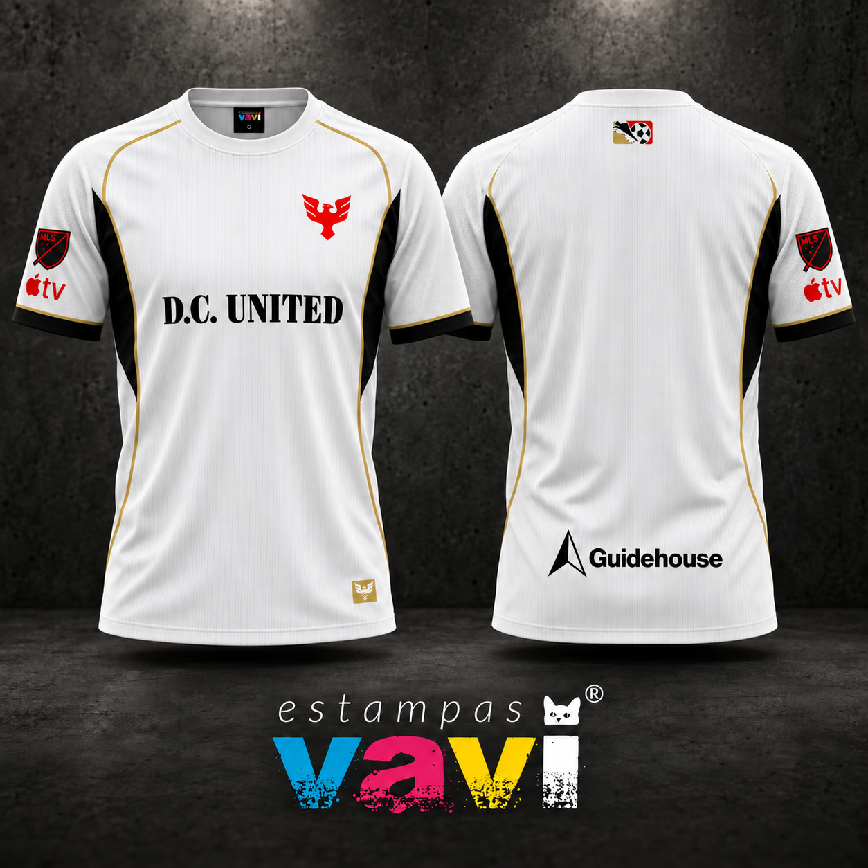 D.C. United - Branco com Recortes Pretos e Detalhes Dourados