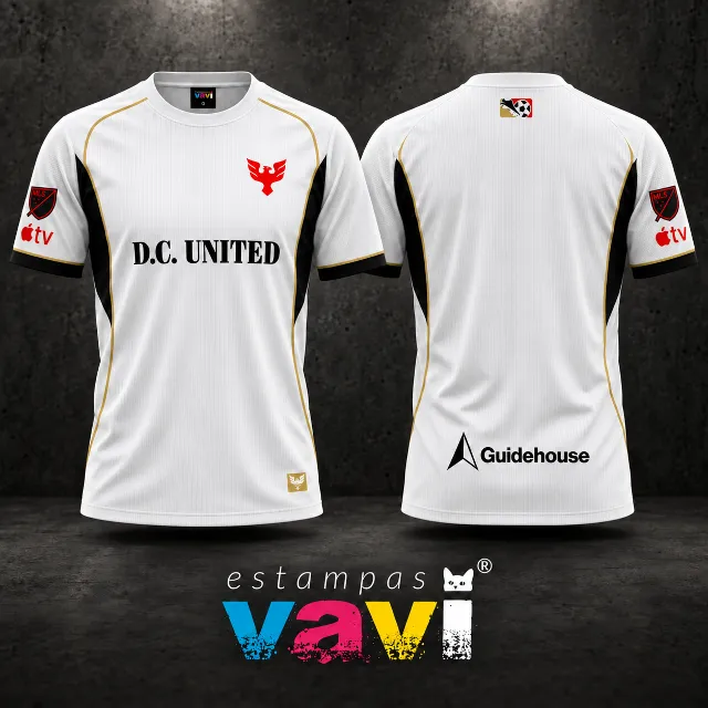 D.C. United - Branco com Recortes Pretos e Detalhes Dourados