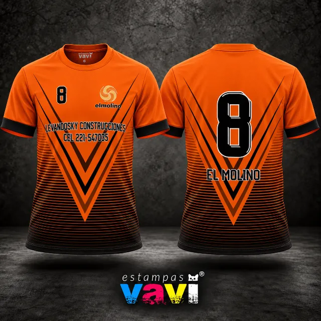 El Molino - Geometria Laranja e Preta - Chevron