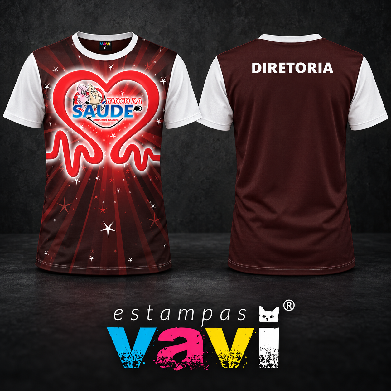 Bloco da Saúde com Coração Vermelho