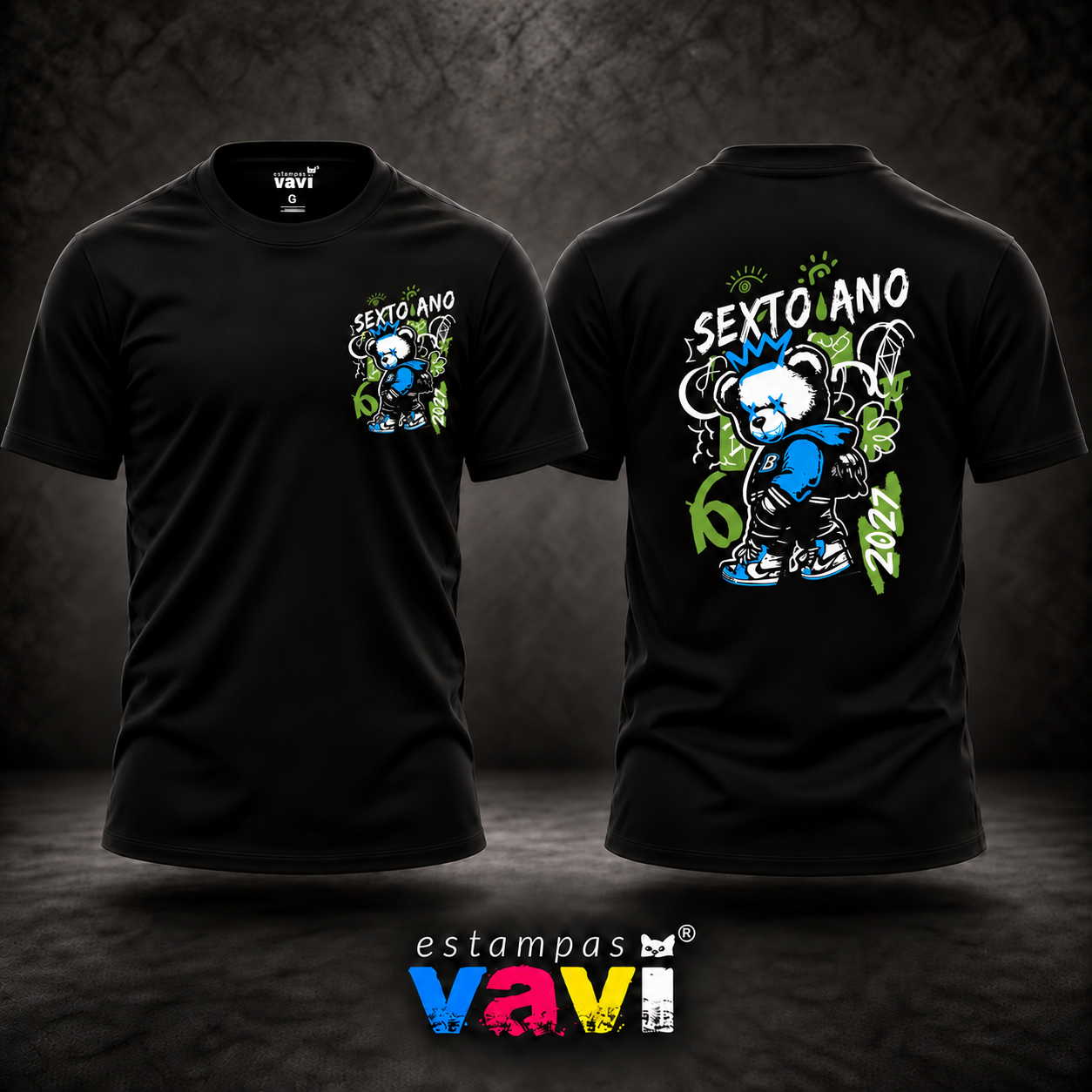 Sexto Ano 2027 - Urso Azul com Grafite Verde
