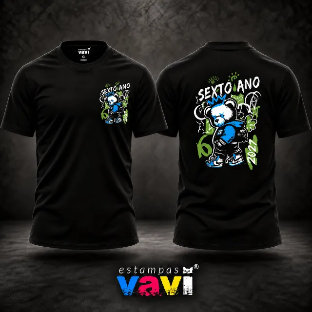 Sexto Ano 2027 - Urso Azul com Grafite Verde