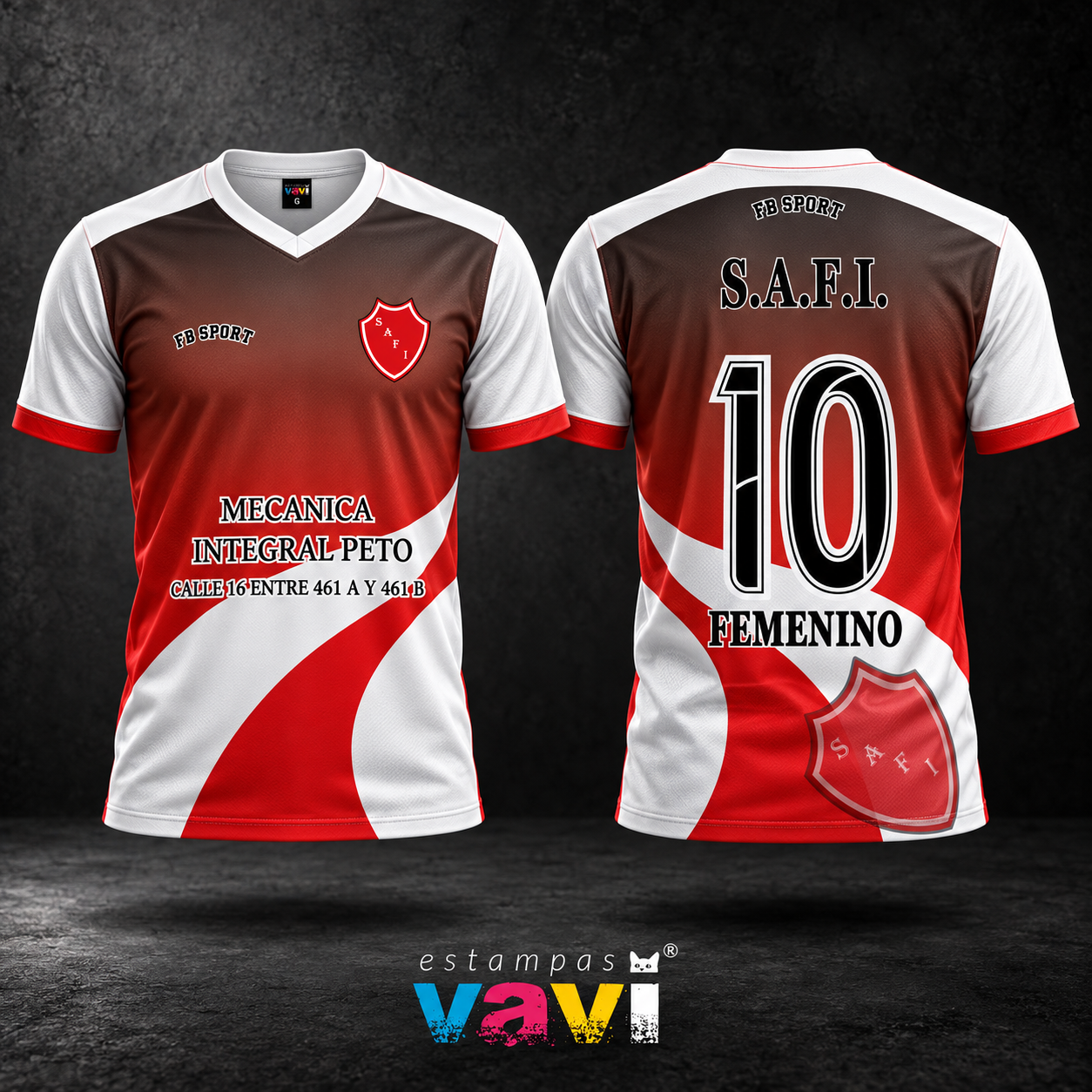 SAFI - Curvas Brancas sobre Vermelho e Preto