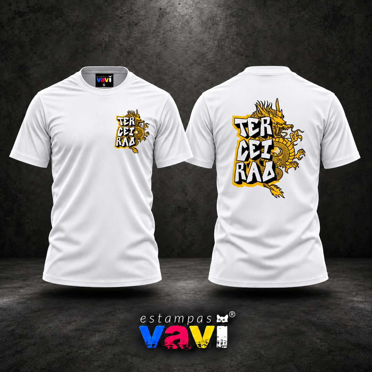Terceirão - Dragão Dourado com Letras Pretas