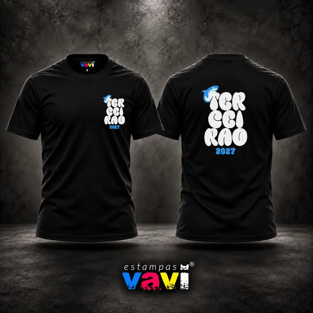 Terceirão - Letras Brancas com Barbatana Azul