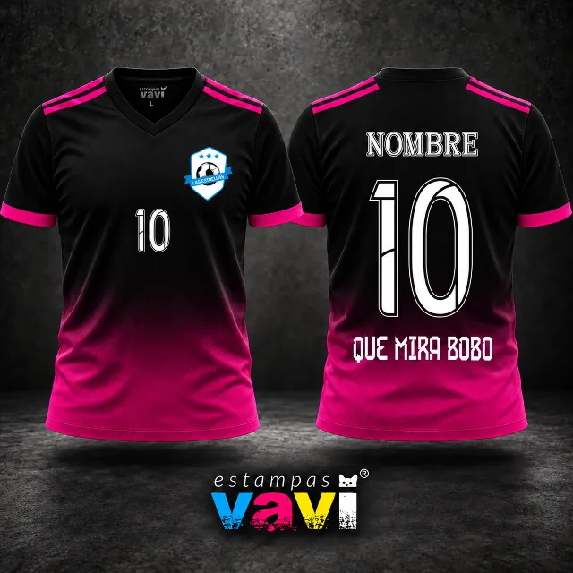 Las Estrellas - Degradê Azul e Rosa sobre Preto - Rosa