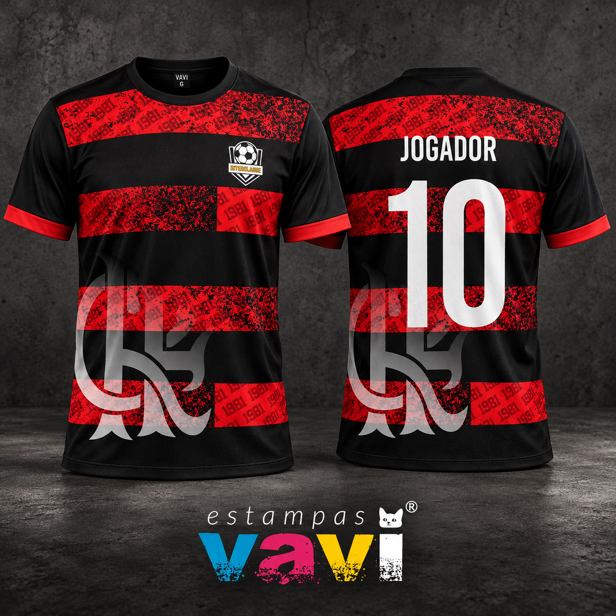 Faixas Vermelhas e Pretas com Ano 1981 e Monograma CRF