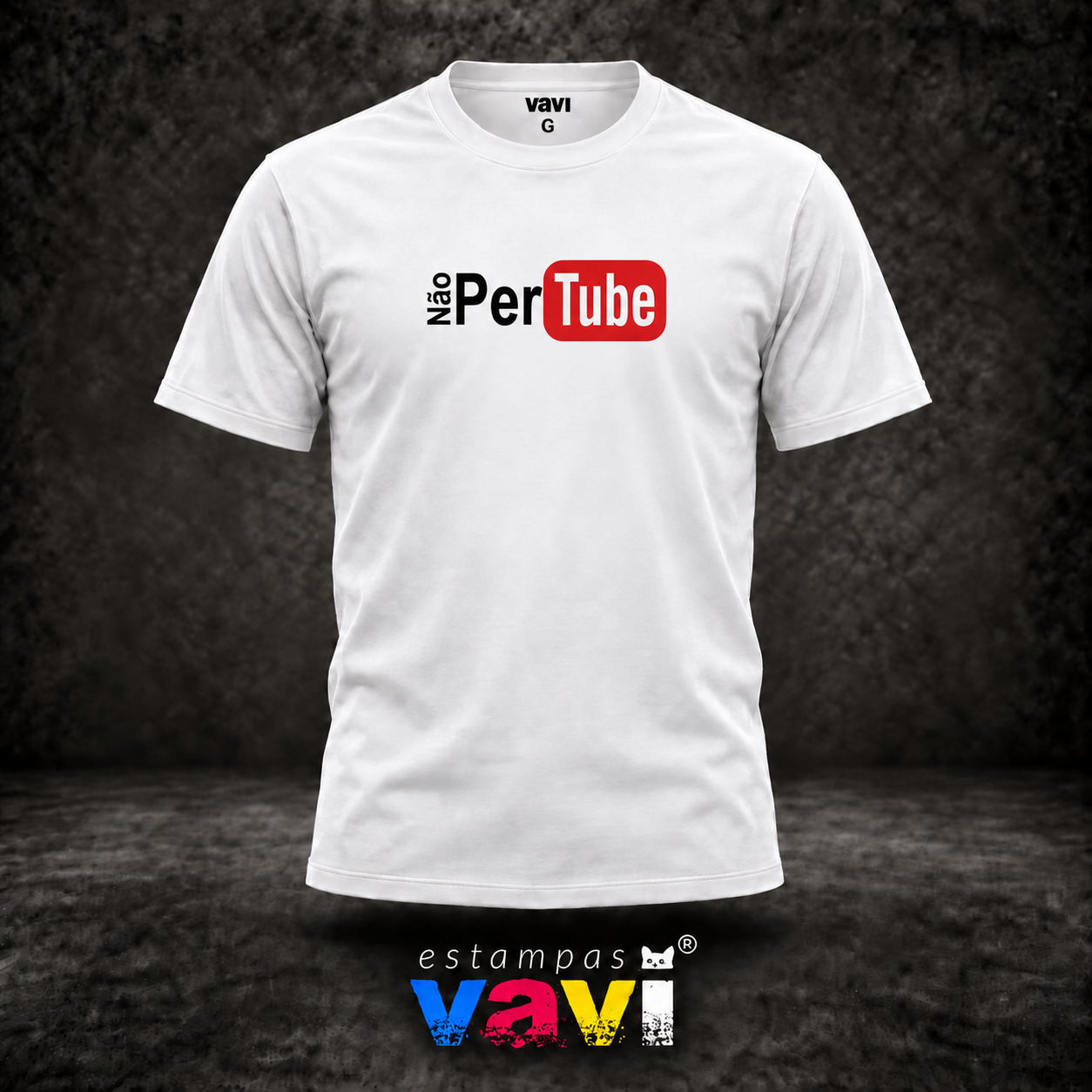 Não PerTube - Letras Pretas e Emblema Vermelho