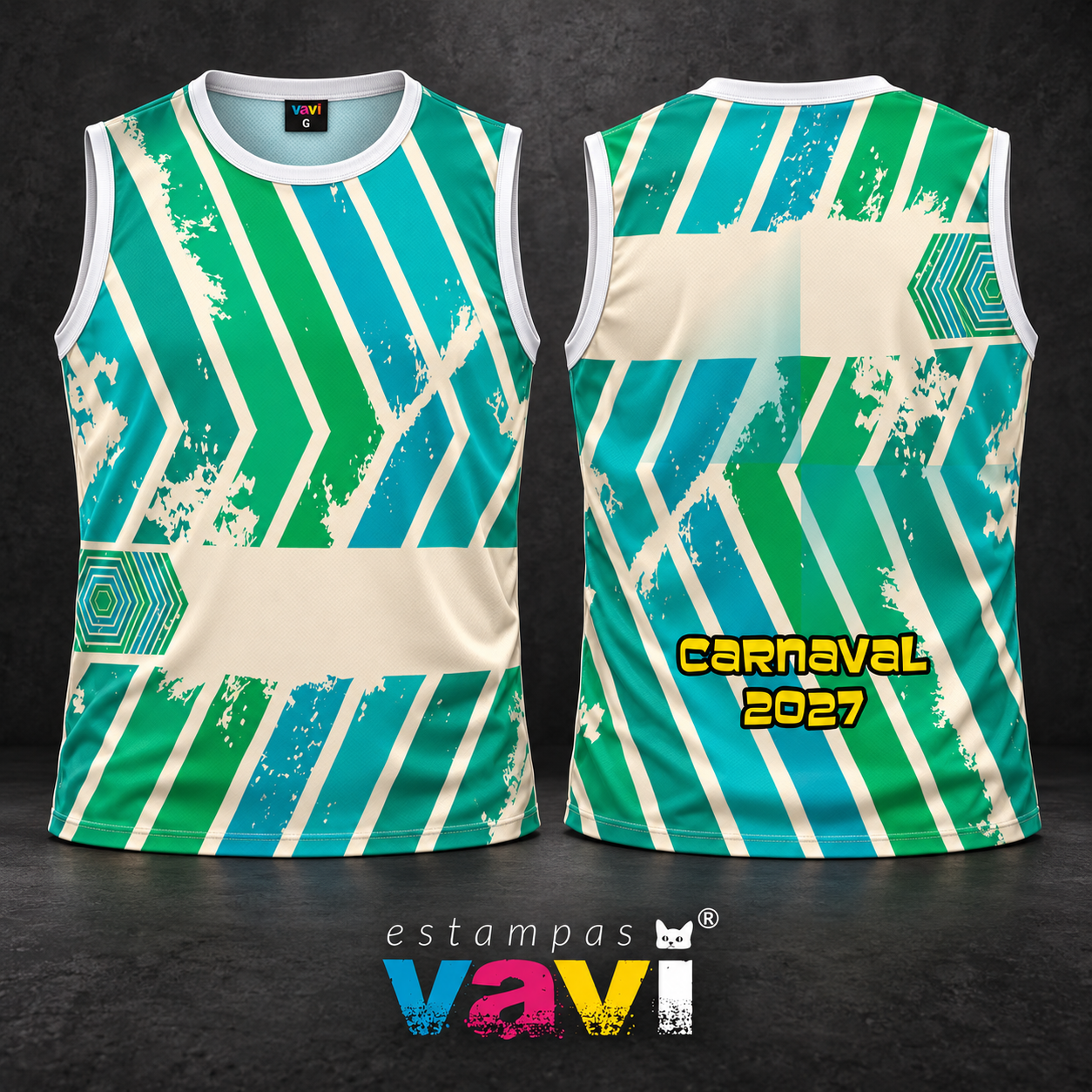Chevron Turquesa com Textura Desgastada