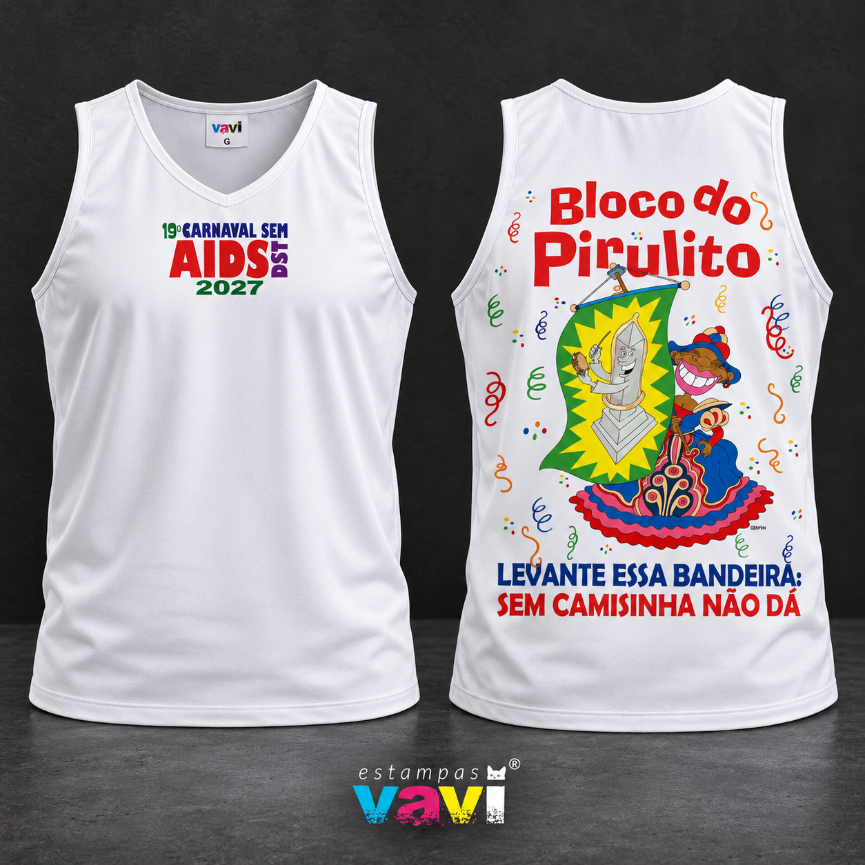 Bloco do Pirulito com Confetes e Bandeira
