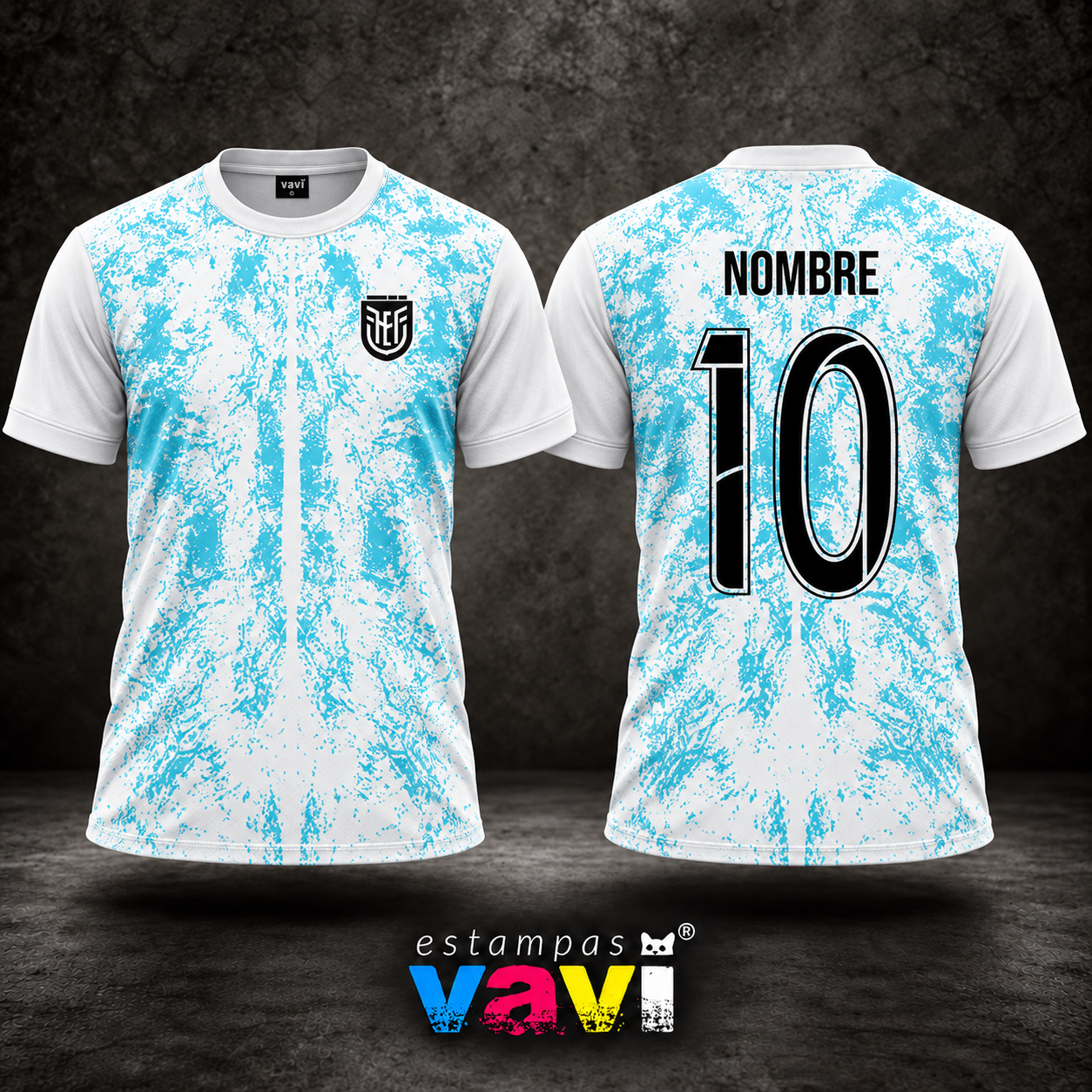 Equador - Textura Turquesa sobre Branco - Branco