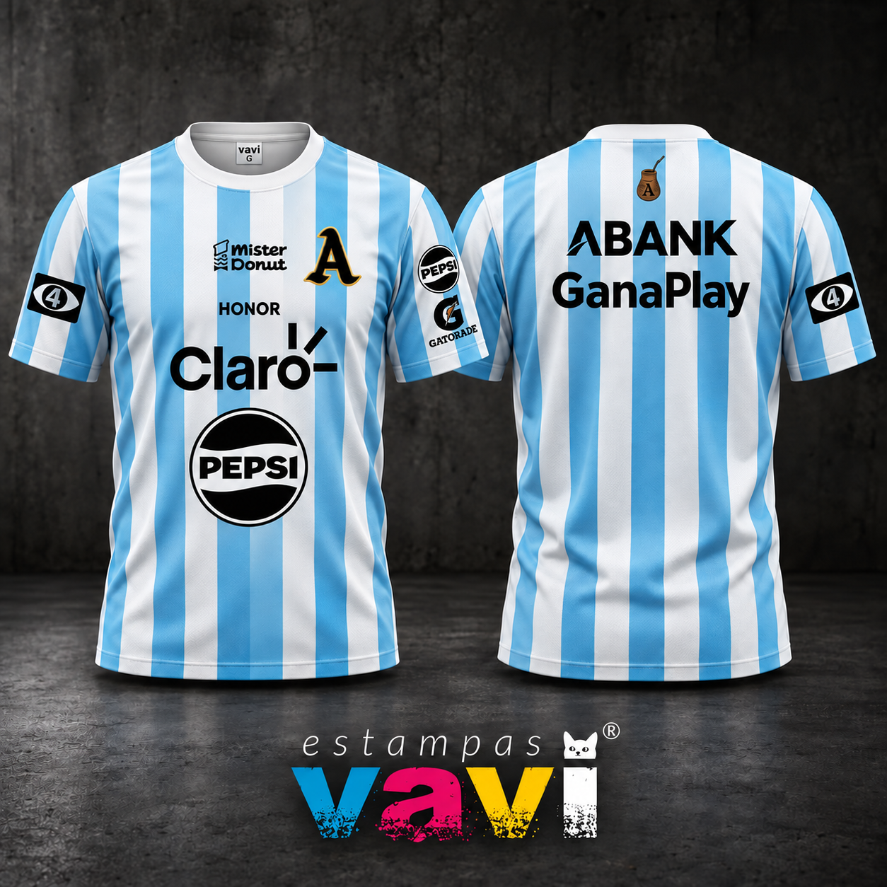 Alianza FC - Listras Azul-Claro e Brancas