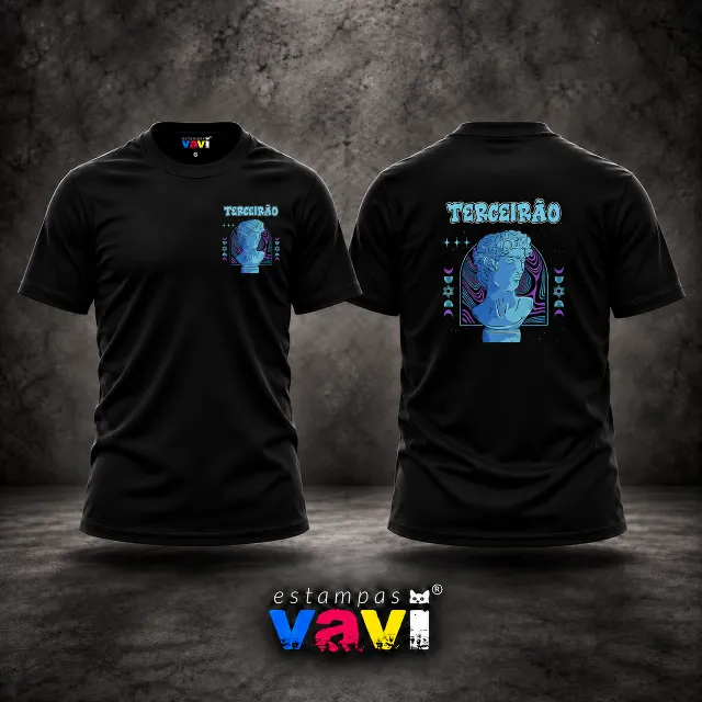 Terceirão - Busto Clássico Azul com Letras Turquesa · cores de processo CMYK