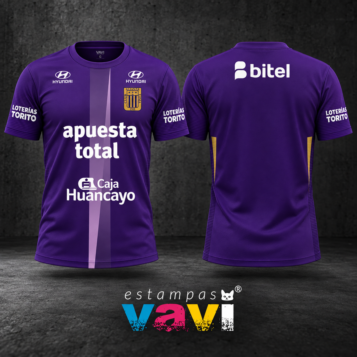 Alianza Lima - Roxo com Faixa Central e Detalhes Dourados