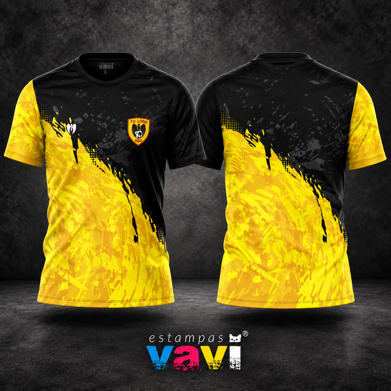 Uniforme Preto com Chamas Amarelas