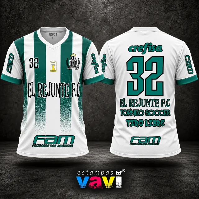 El Rejunte FC - Composições Brancas e Verdes - Listras