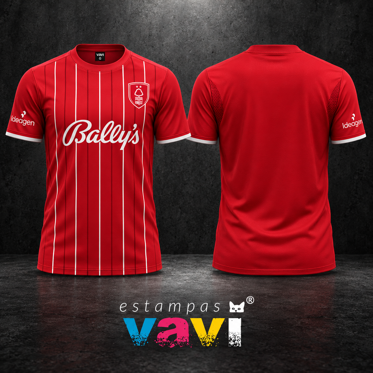 Nottingham Forest - Vermelho com Listras Brancas