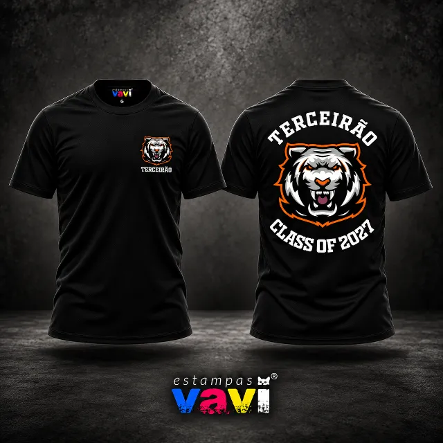 Terceirão - Tigre Branco com Contorno Laranja