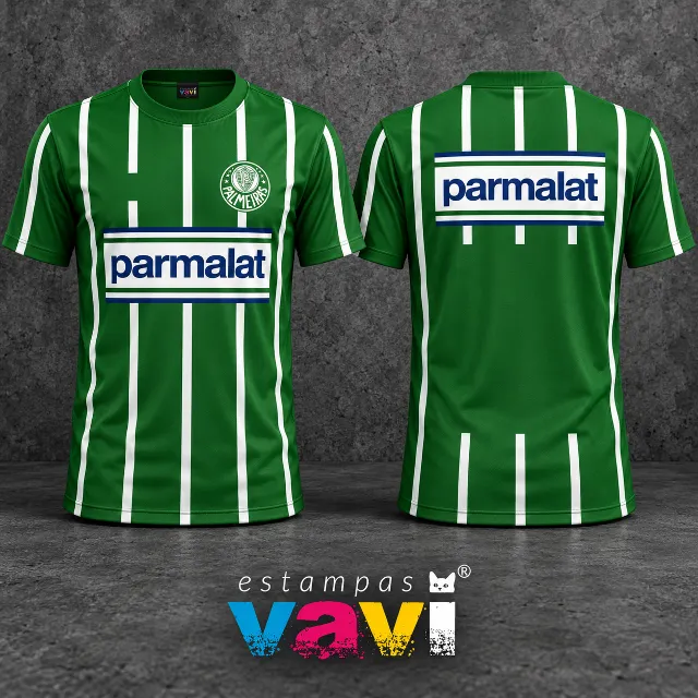 Palmeiras Retrô Verde com Listras Brancas e Parmalat